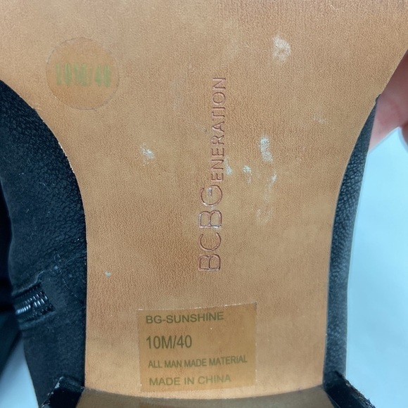 BCBGENERATION Sunshine Vegan Suede Leather Black Knee High Tall Side Zip Boots - Picture 11 of 16